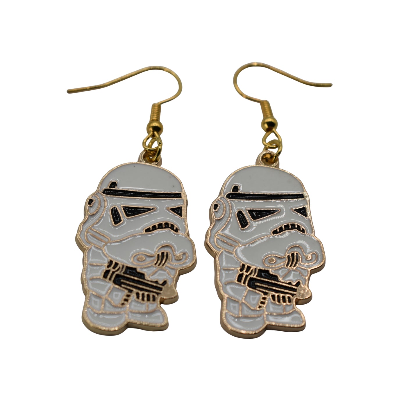 Boucles d’oreilles Star Wars – Stormtrooper iconique | Acier inoxydable doré