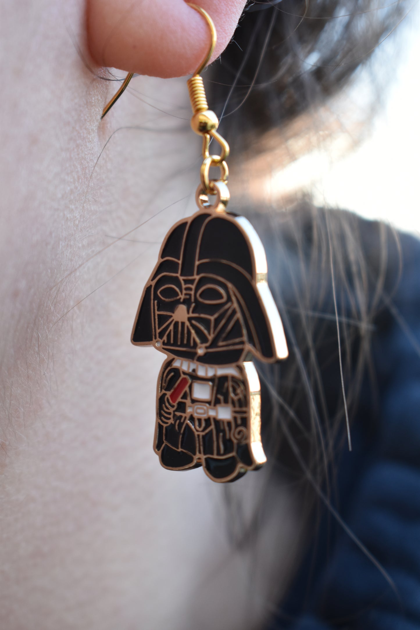 Boucles d’oreilles Star Wars – Dark Lord iconique | Acier inoxydable doré