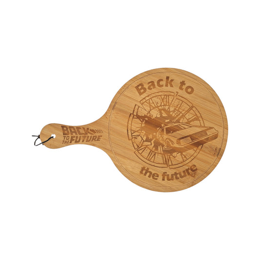 Planche à pizza en bambou gravée – Back to the Future – Created Artisan