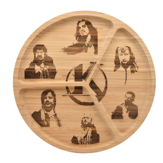 Plateau apéro rond en bois gravé inspiré de Kaamelott