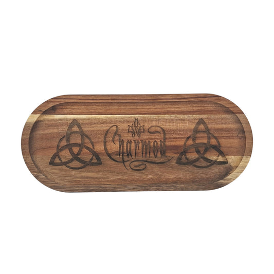 Plateau de service en bambou gravé Charmed – Created Artisan