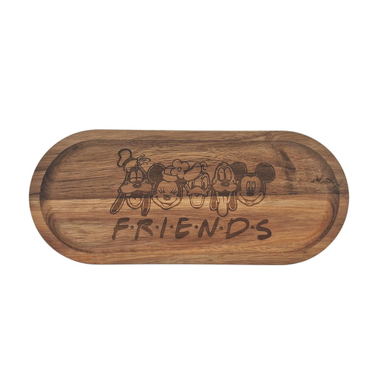 Plateau de service en bambou gravé Disney Friends – Created Artisan