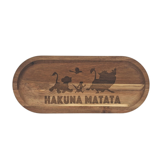 Plateau de service en bambou gravé Le Roi Lion Hakuna Matata – Created Artisan