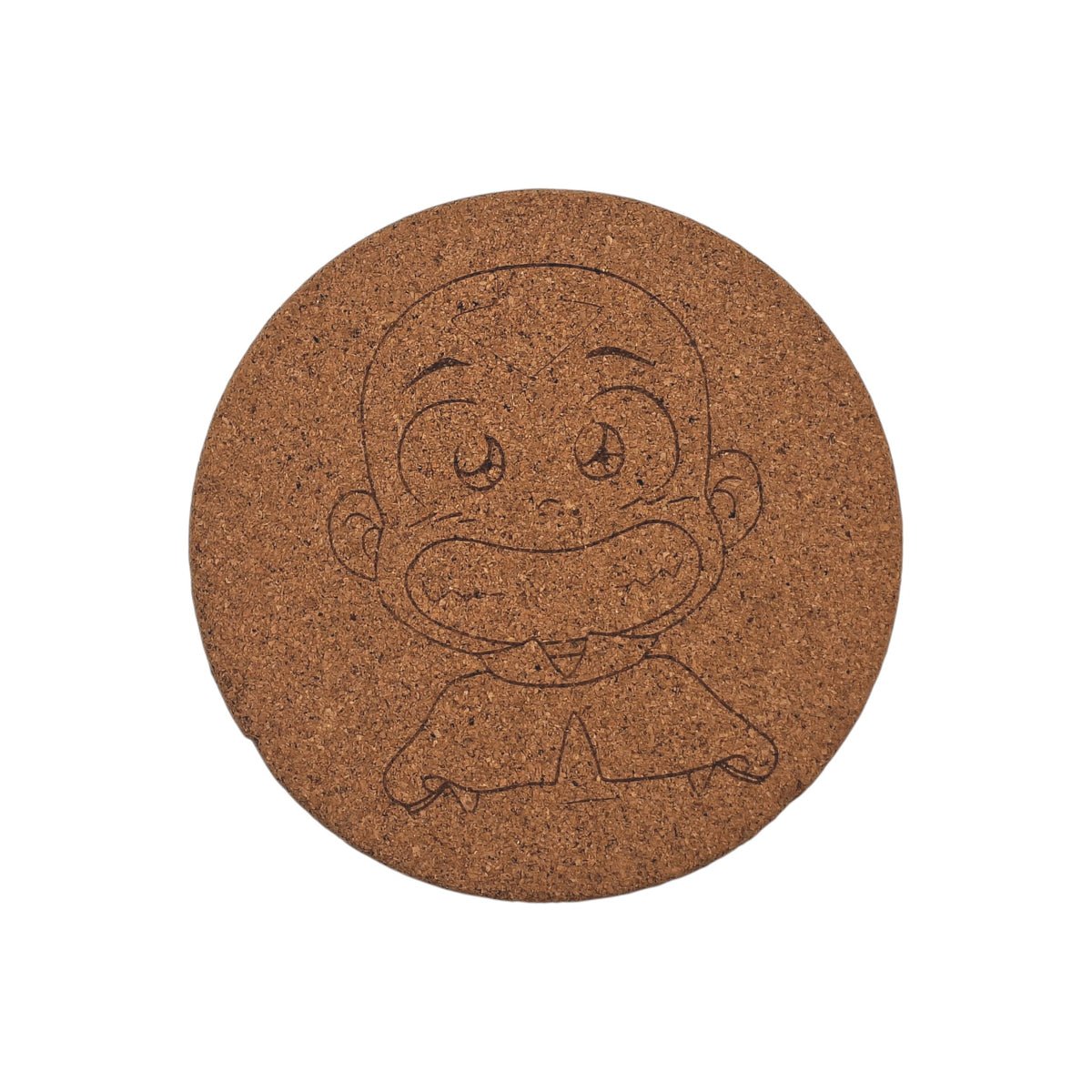 Sous-plat en liège gravé avec Aang – Avatar : Le Dernier Maître de l’Air – Created Artisan
