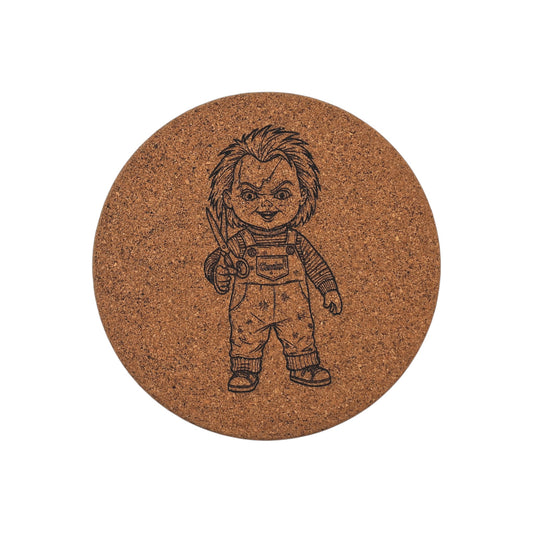 Sous-plat en liège gravé – Chucky – Chibi – Created Artisan