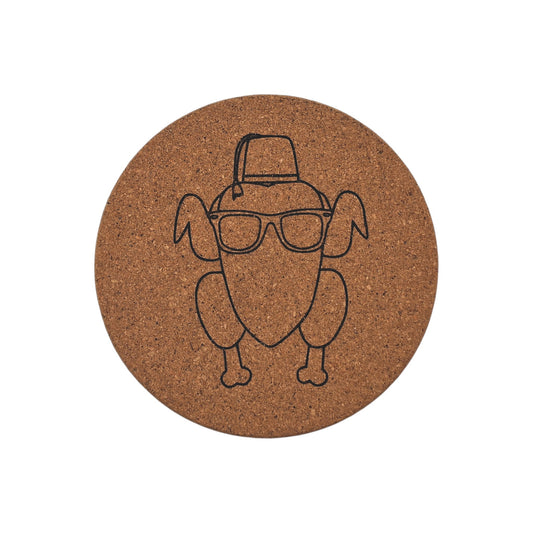 Sous-plat en liège gravé – Friends – Dinde de Thanksgiving – Created Artisan