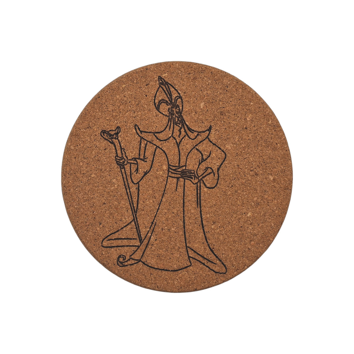 Sous-plat en liège gravé – Jafar – Aladdin – Created Artisan