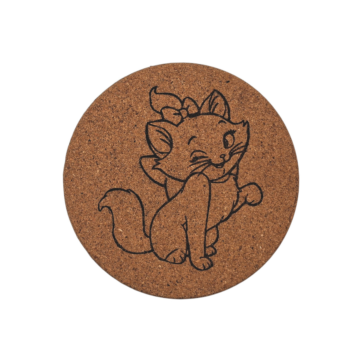 Sous-plat en liège gravé – Marie – Les Aristochats – Created Artisan