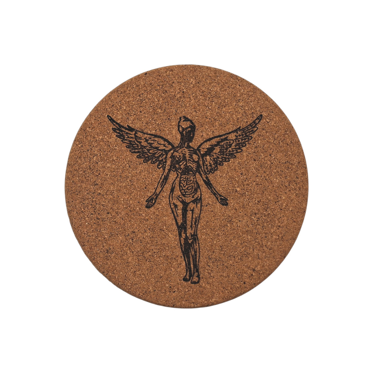 Sous-plat en liège gravé – Nirvana – In Utero – Created Artisan