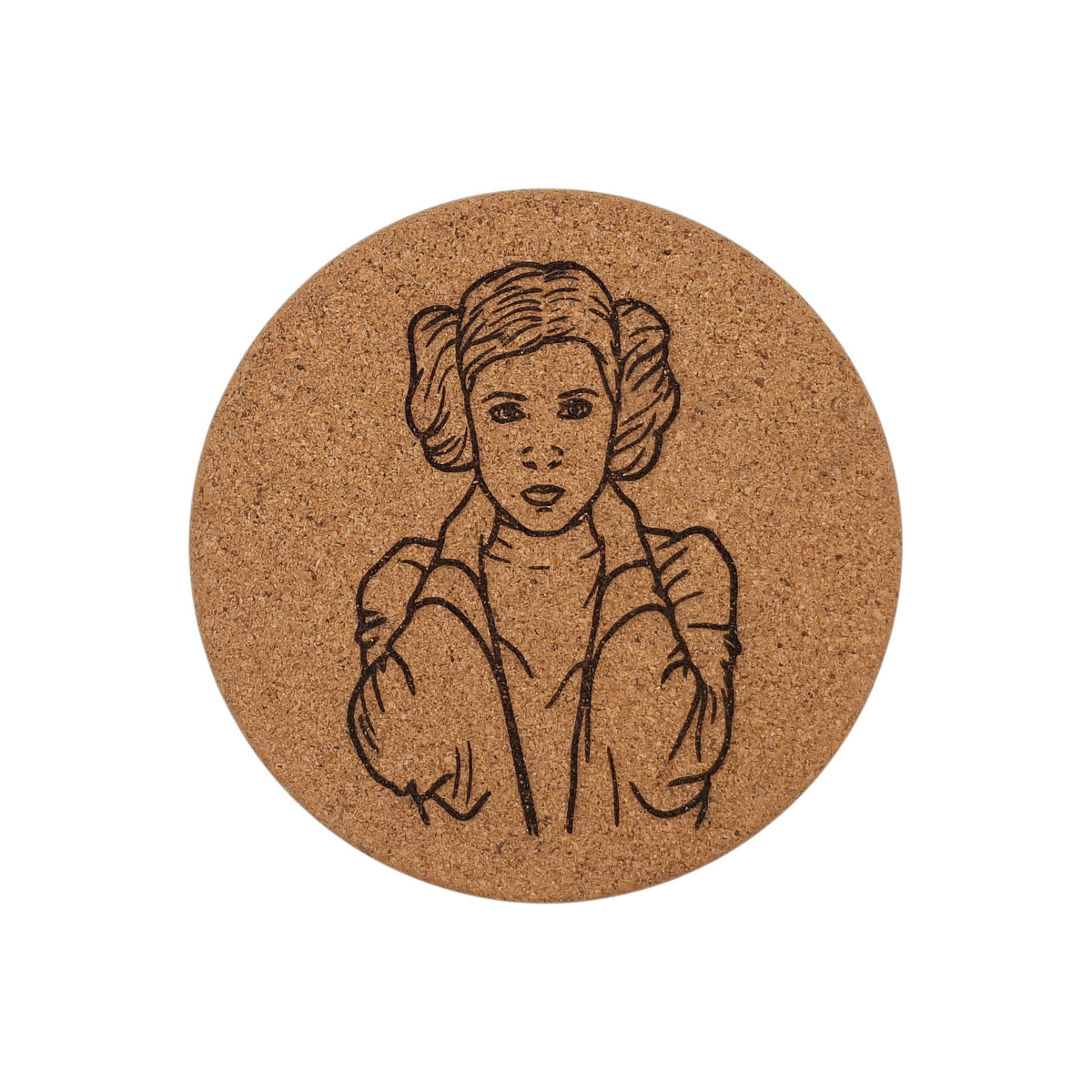 Sous-plat en liège gravé – Princesse Leia – Star Wars – Created Artisan