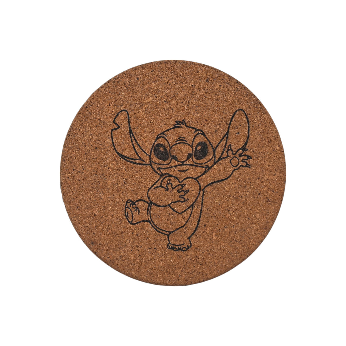 Sous-plat en liège gravé – Stitch – Disney – Created Artisan