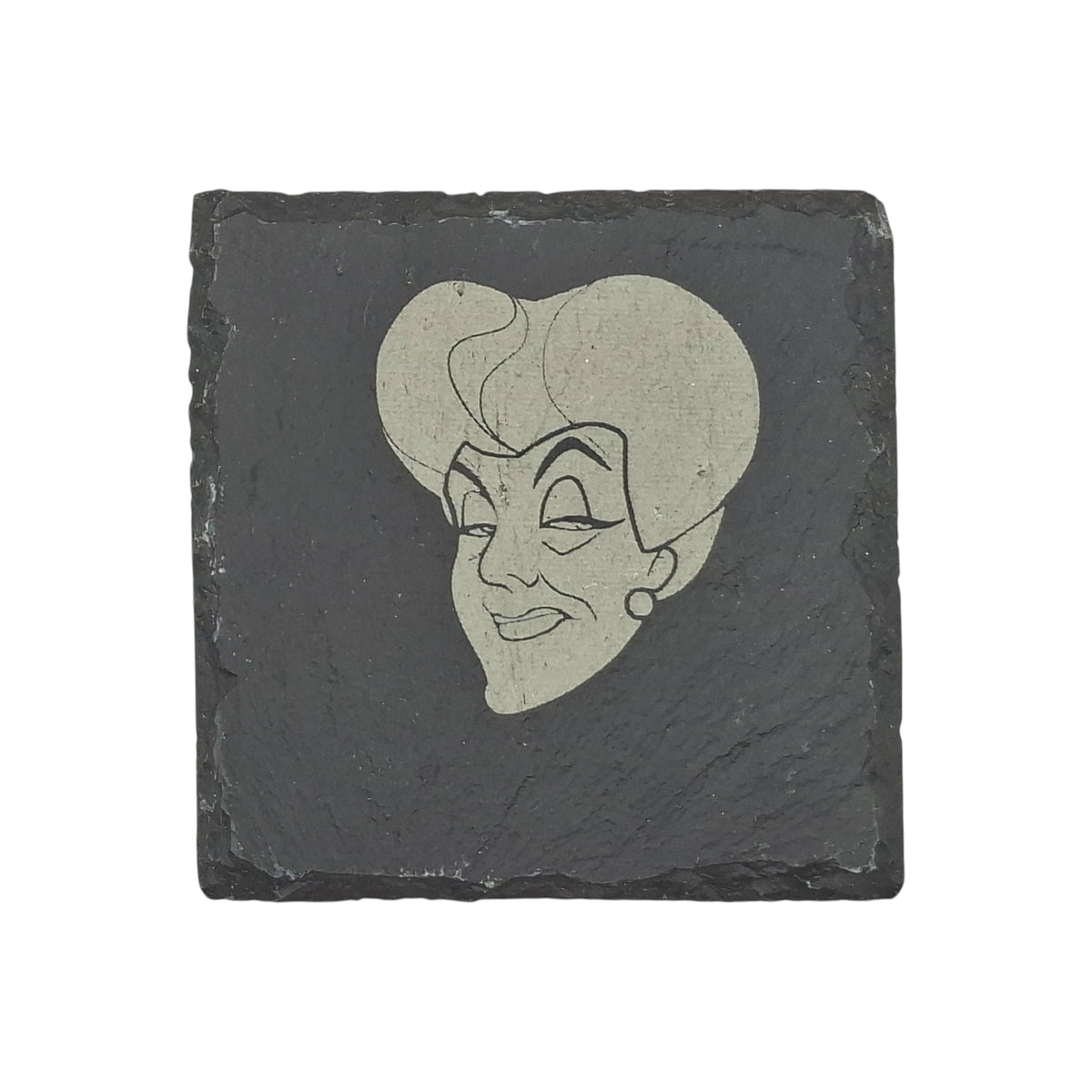 Sous-verre carré en ardoise gravée Cendrillon Lady Tremaine – Created Artisan