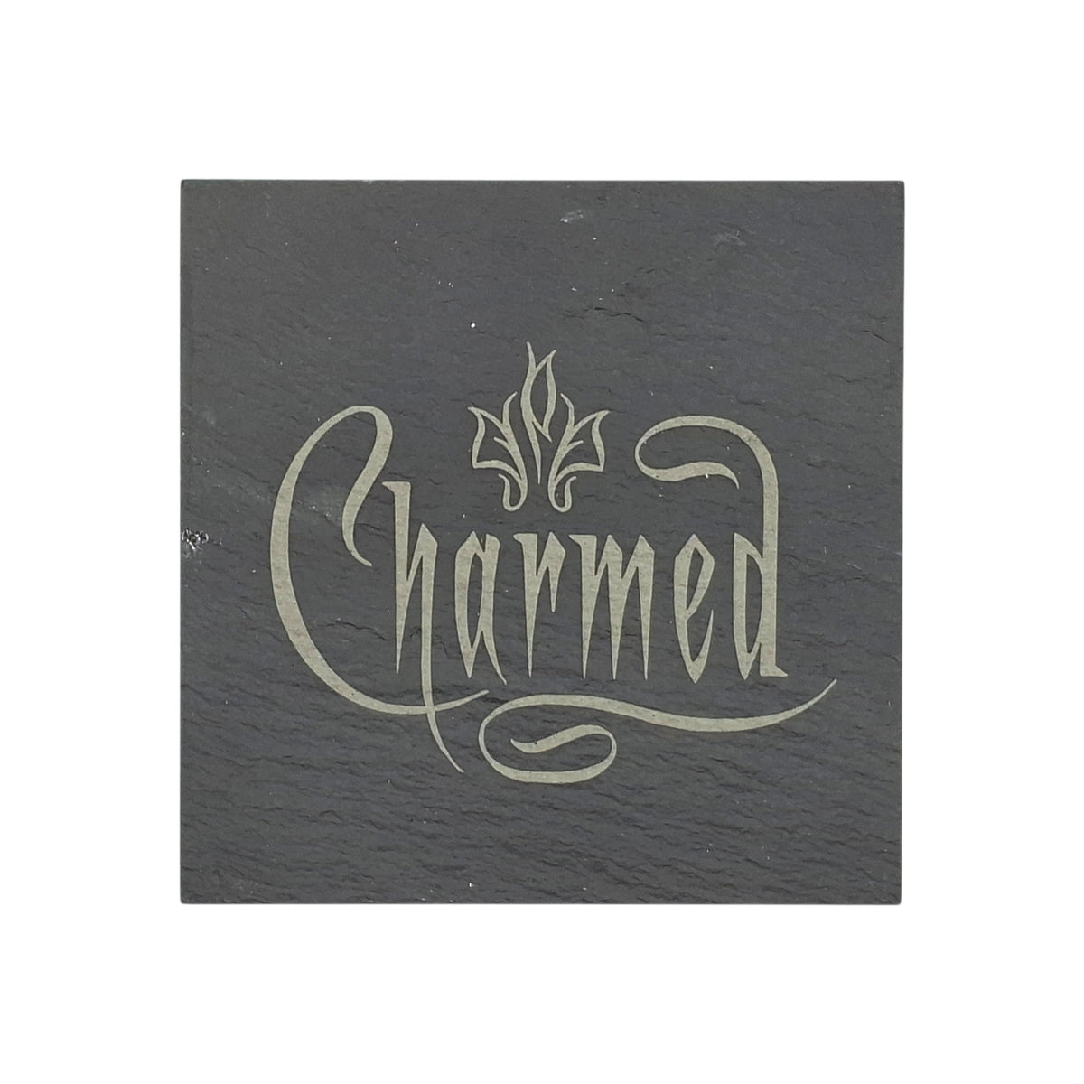 Sous-verre carré en ardoise gravée Charmed – Created Artisan
