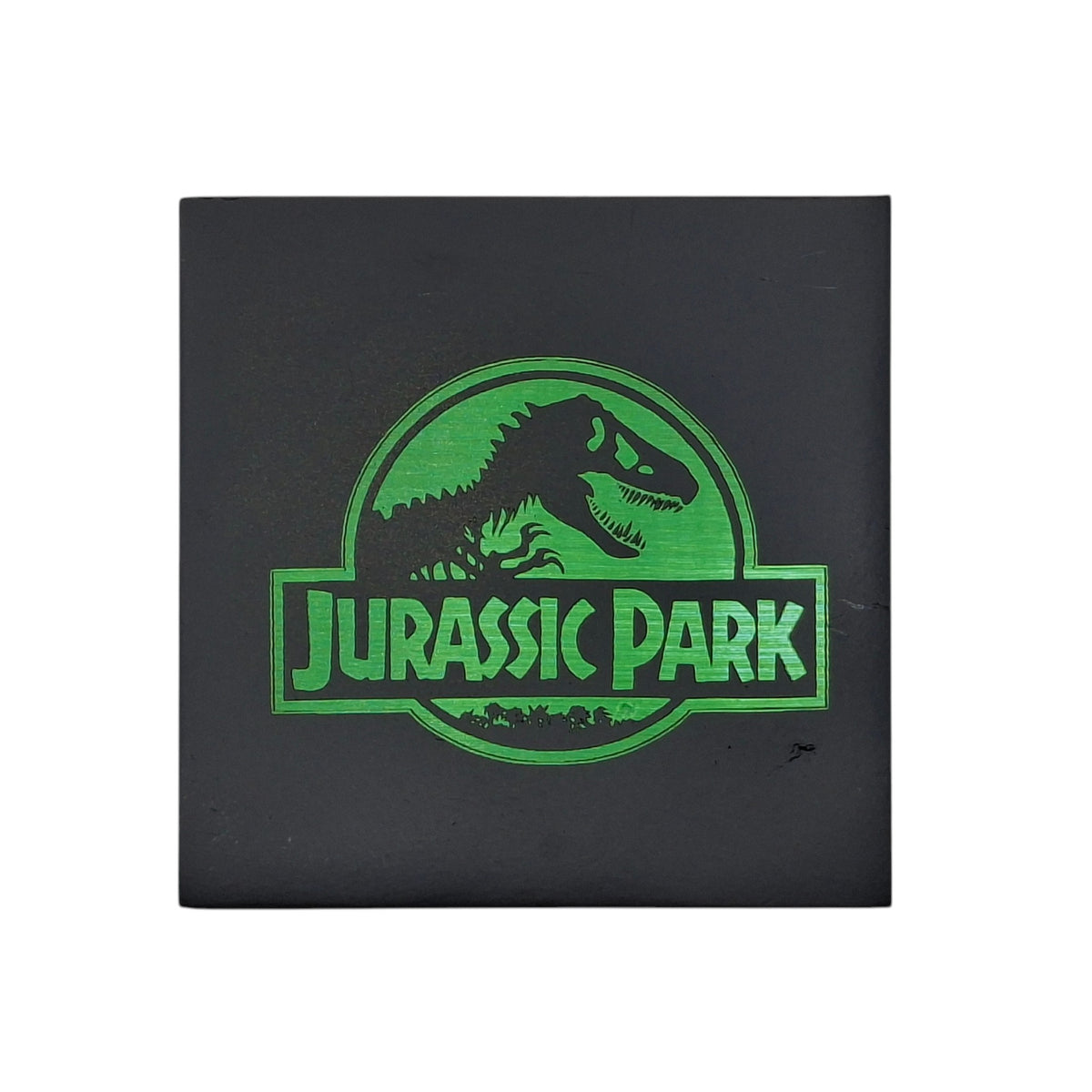 Sous-verre carré en ardoise couleur – Jurassic Park – Logo