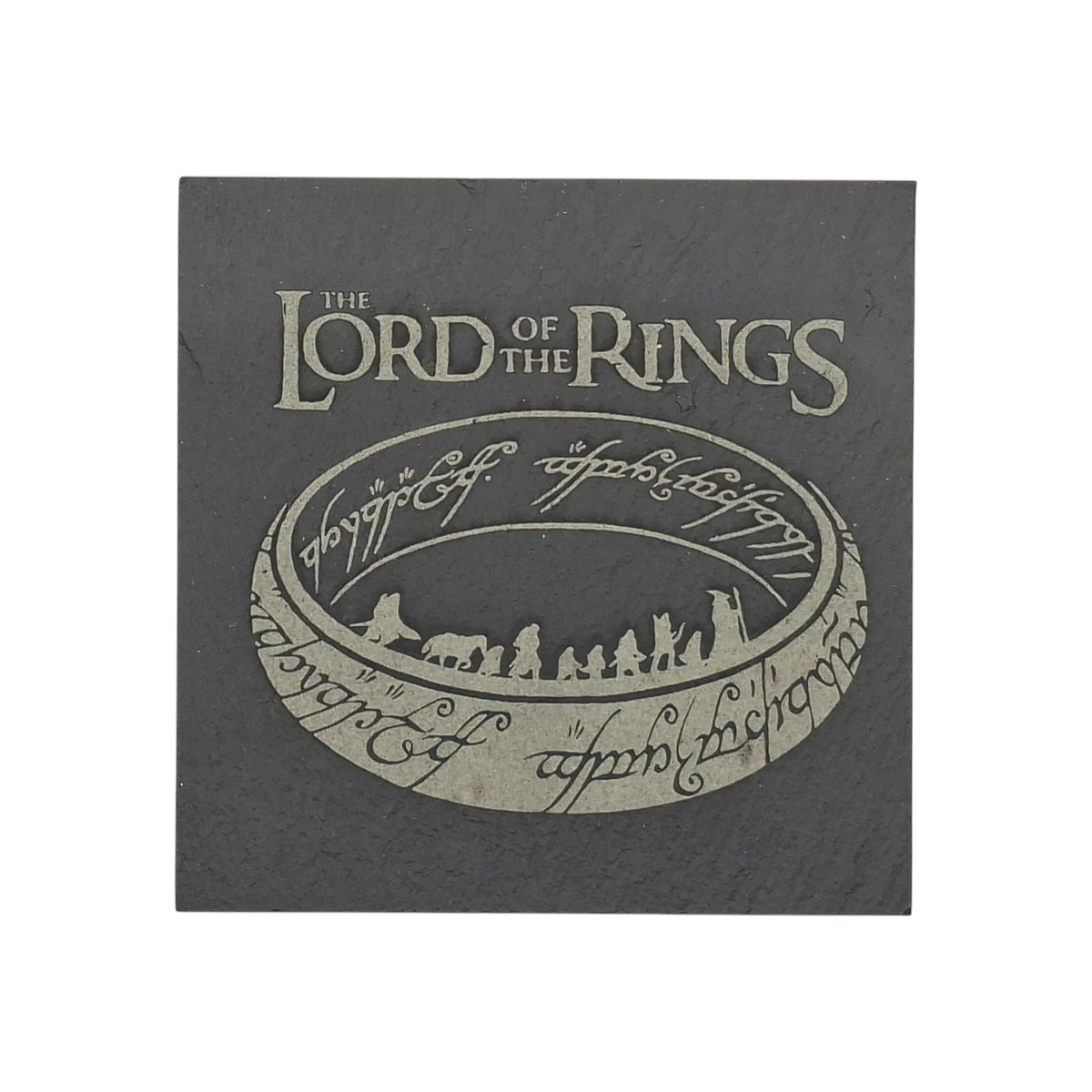 Sous-verre carré en ardoise gravée Le Seigneur des Anneaux – Created Artisan