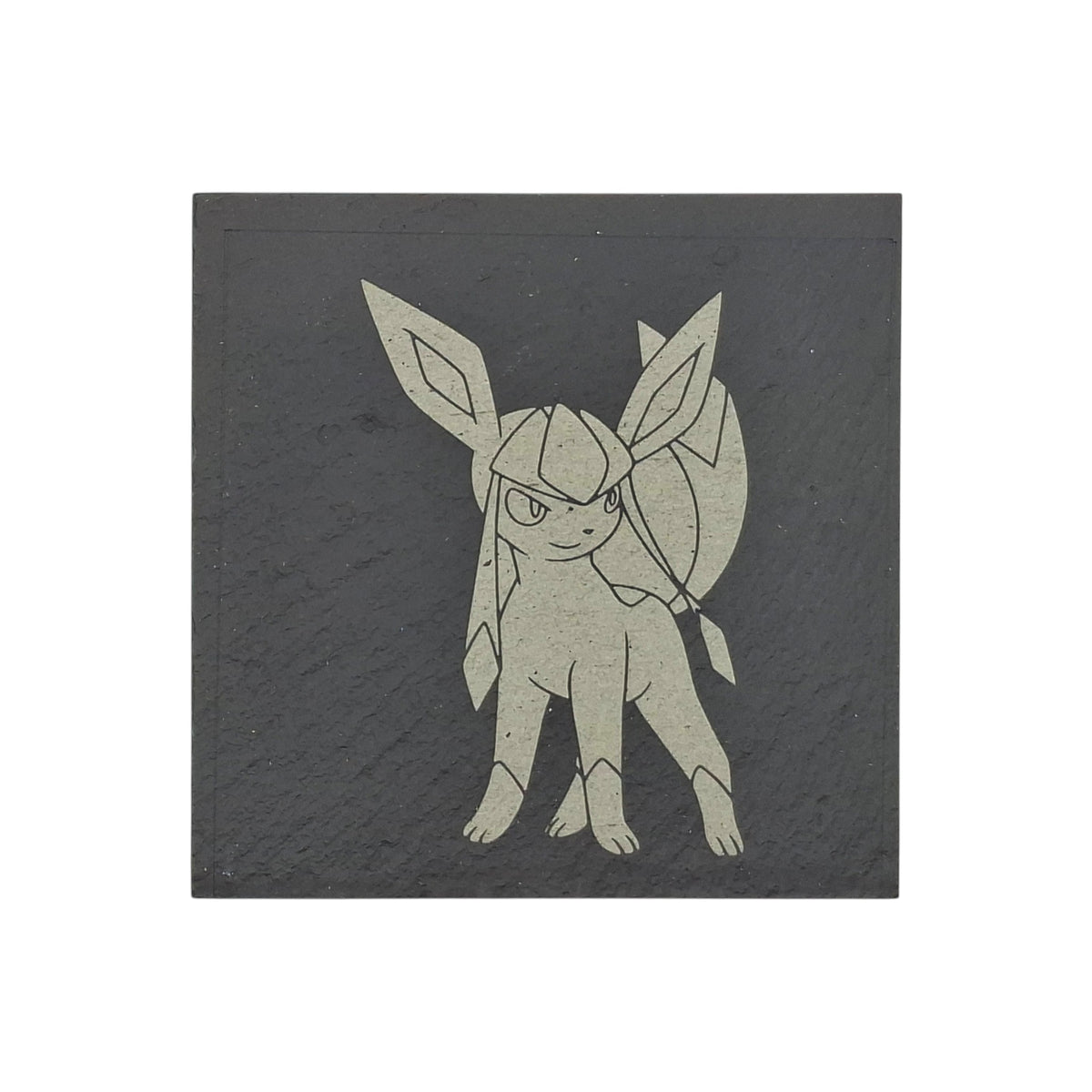 Sous-verre carré en ardoise gravée Pokémon Givrali – Created Artisan