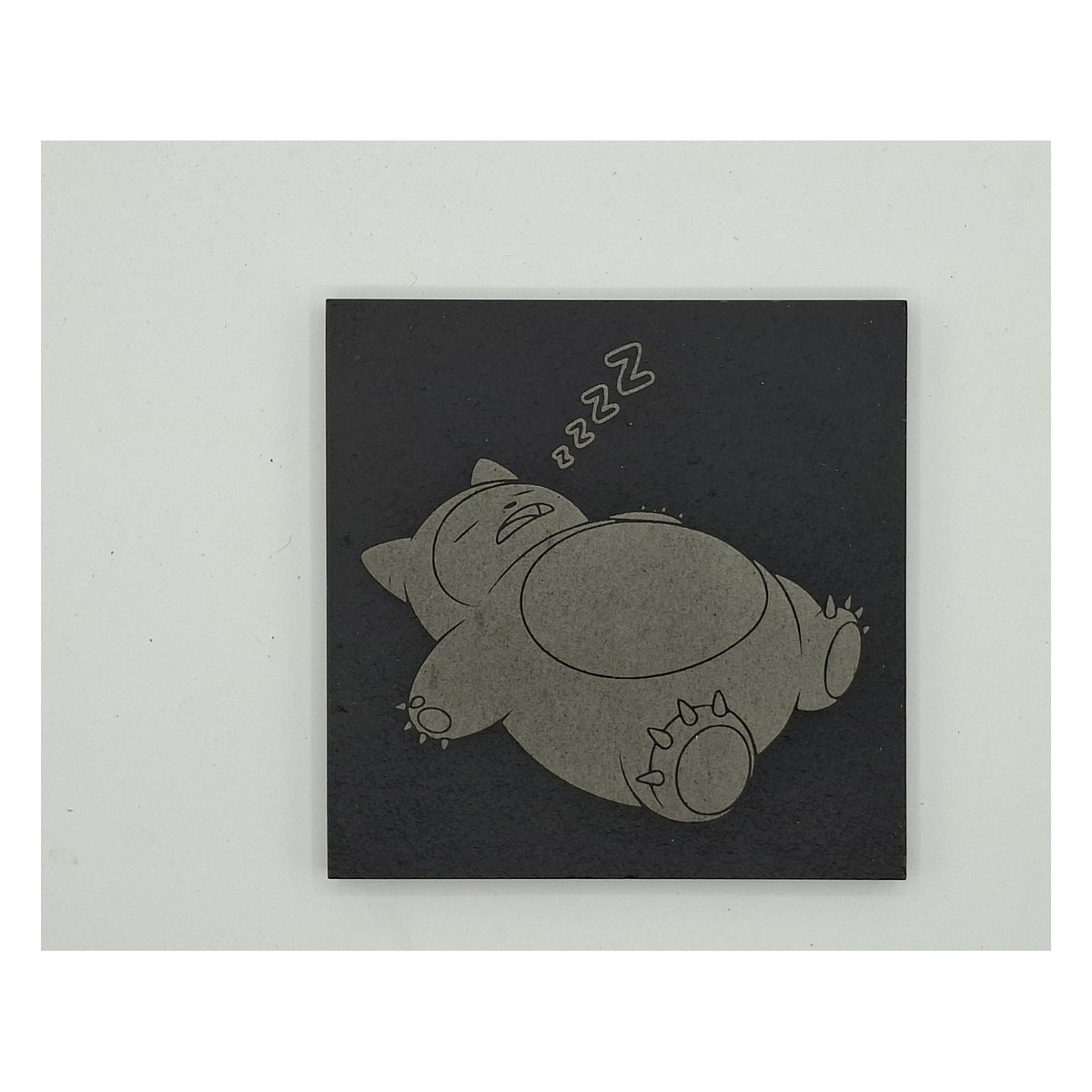Sous-verre carré en ardoise gravée – Pokémon – Ronflex
