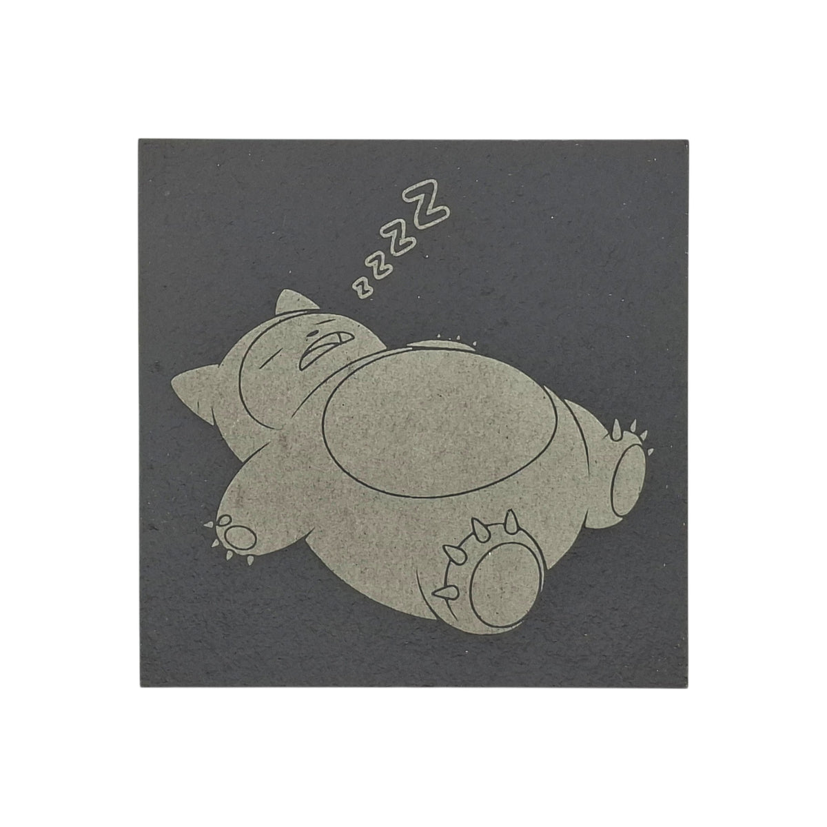 Sous-verre carré en ardoise gravée Pokémon Ronflex – Created Artisan