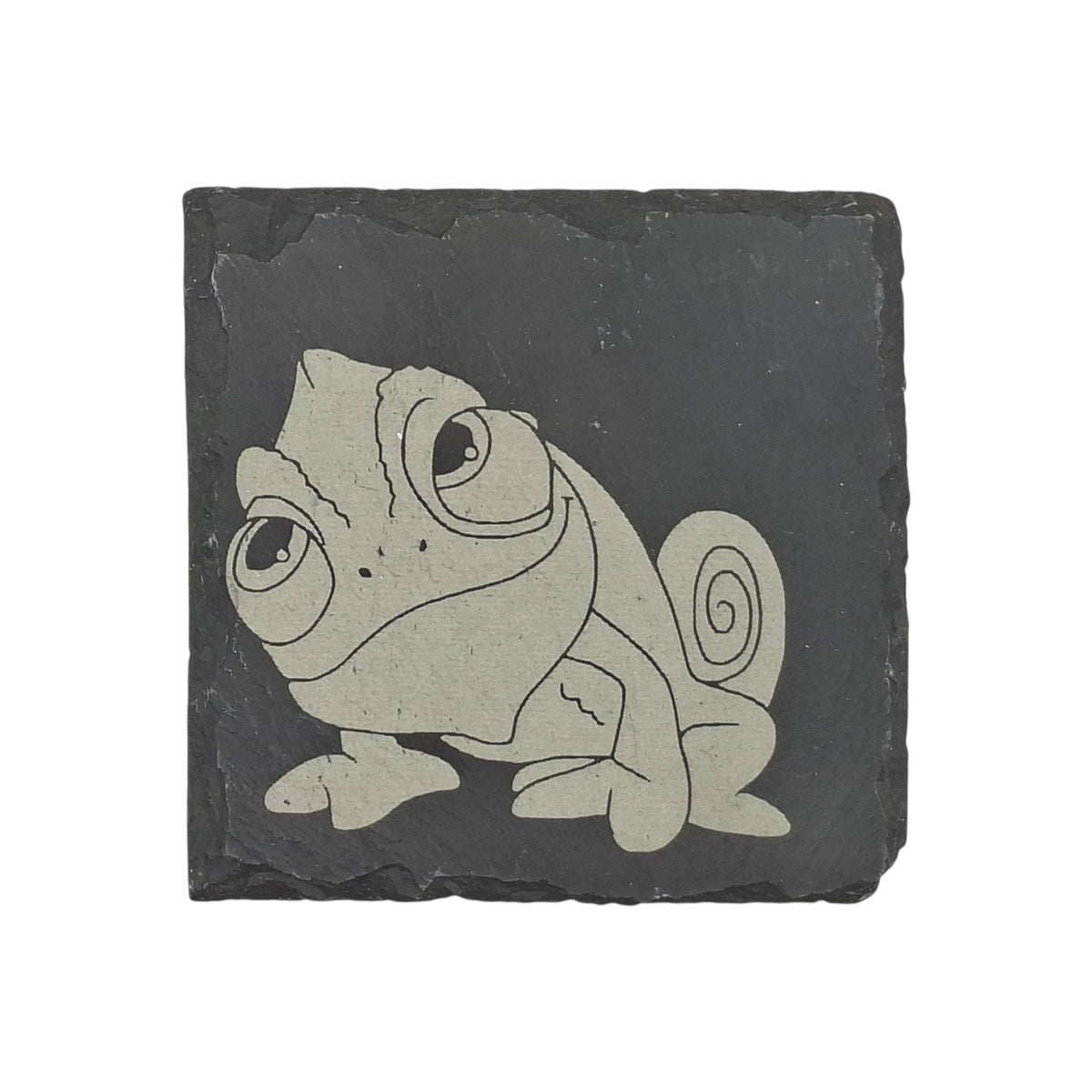 Sous-verre carré en ardoise gravée Raiponce Pascal – Created Artisan