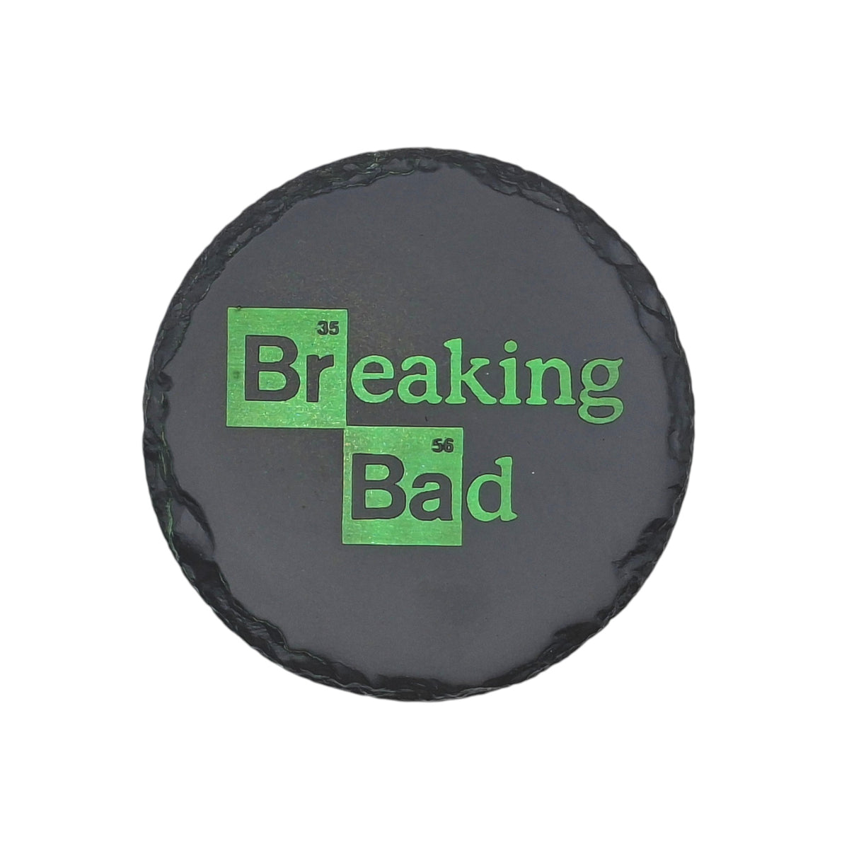 Sous-verre rond en ardoise couleur – Breaking Bad – Logo