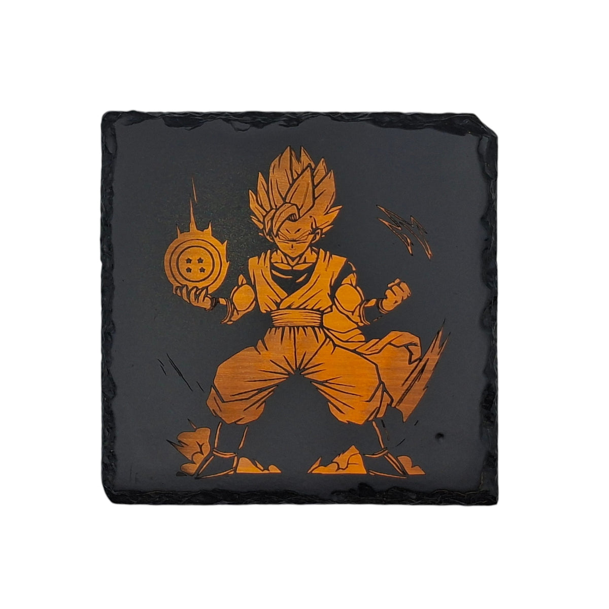 Sous-verre carré en ardoise couleur – Dragon Ball Z – Goku Super Saiyan