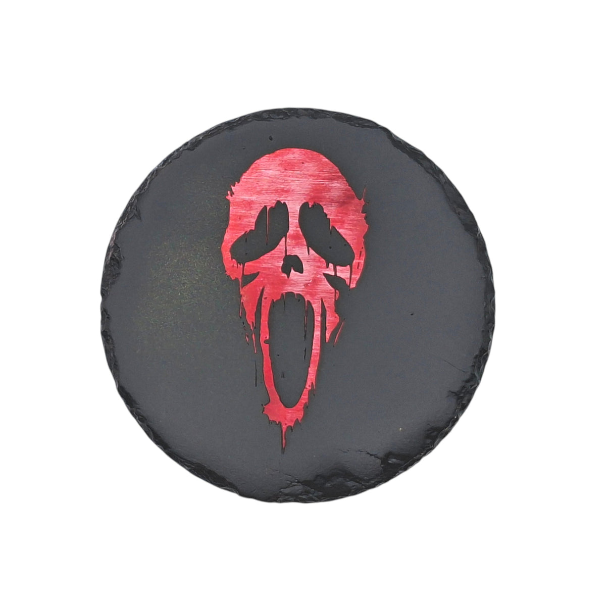 Sous-verre rond en ardoise couleur – Scream – Ghostface