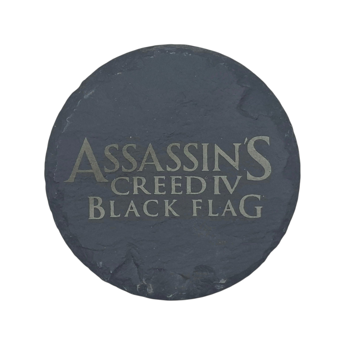 Sous-verre rond en ardoise gravée Assassin's Creed IV Black Flag – Created Artisan