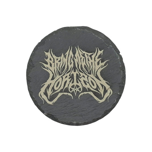 Sous-verre rond en ardoise gravée Bring Me The Horizon – Created Artisan