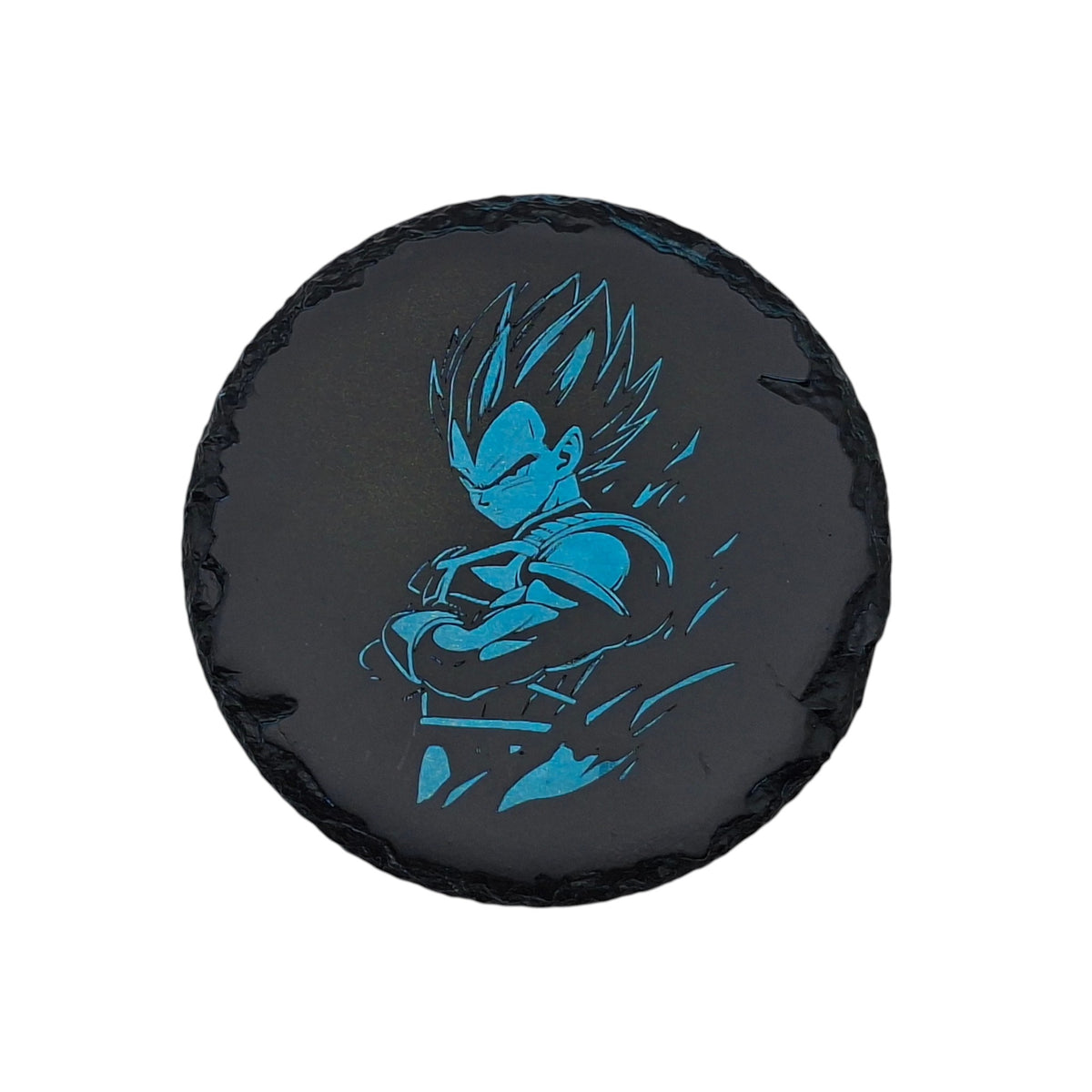 Sous-verre rond en ardoise couleur – Dragon Ball Z – Vegeta