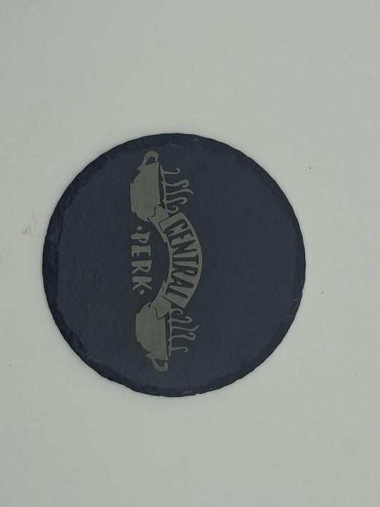 Round engraved slate coaster – Friends – Central Perk