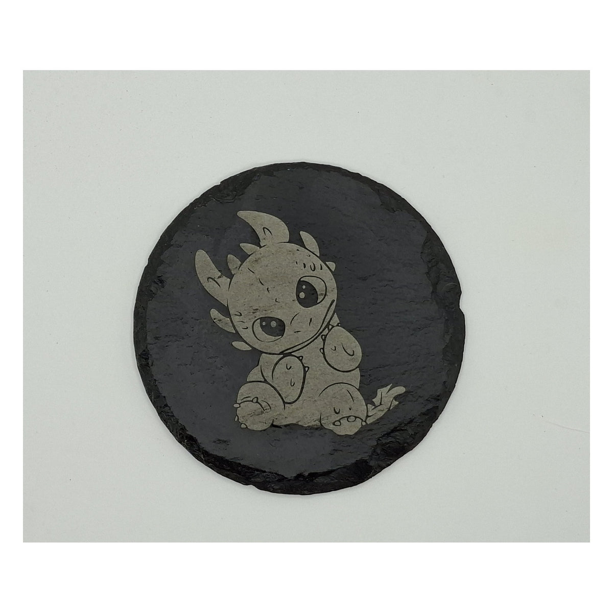 Sous-verre rond en ardoise gravée – Lilo & Stitch – Stitch