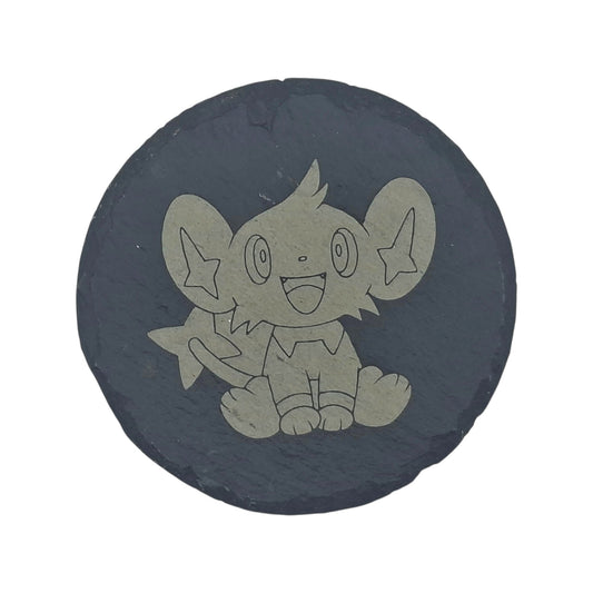 Sous-verre rond en ardoise gravée Pokémon Lixy – Created Artisan