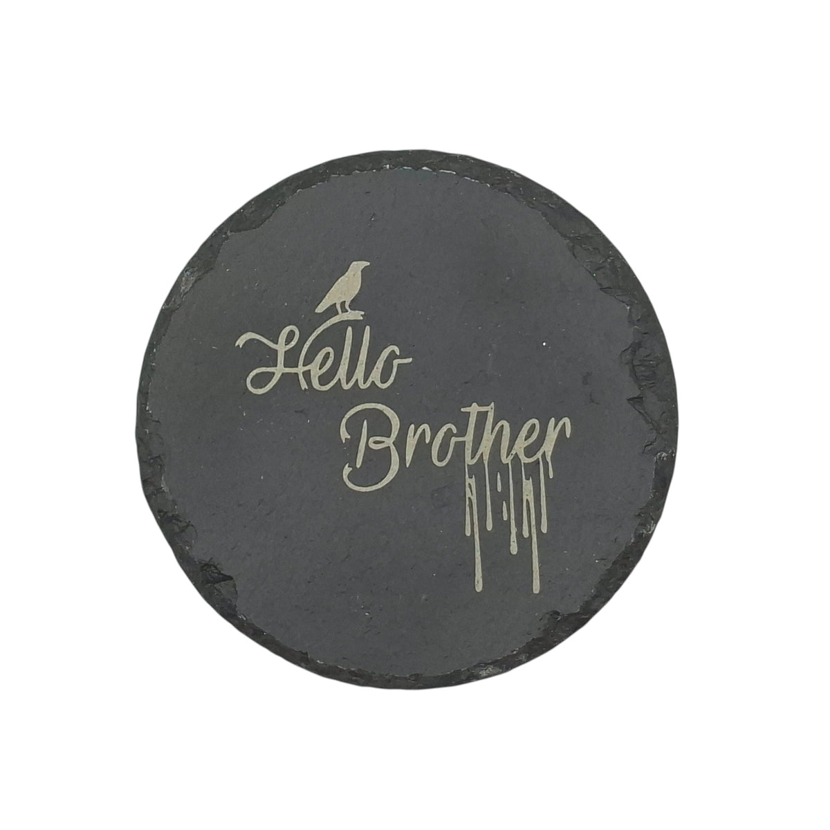 Sous-verre rond en ardoise gravée – The Vampire Diaries – Hello Brother