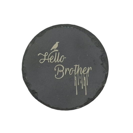 Sous-verre rond en ardoise gravée – The Vampire Diaries – Hello Brother