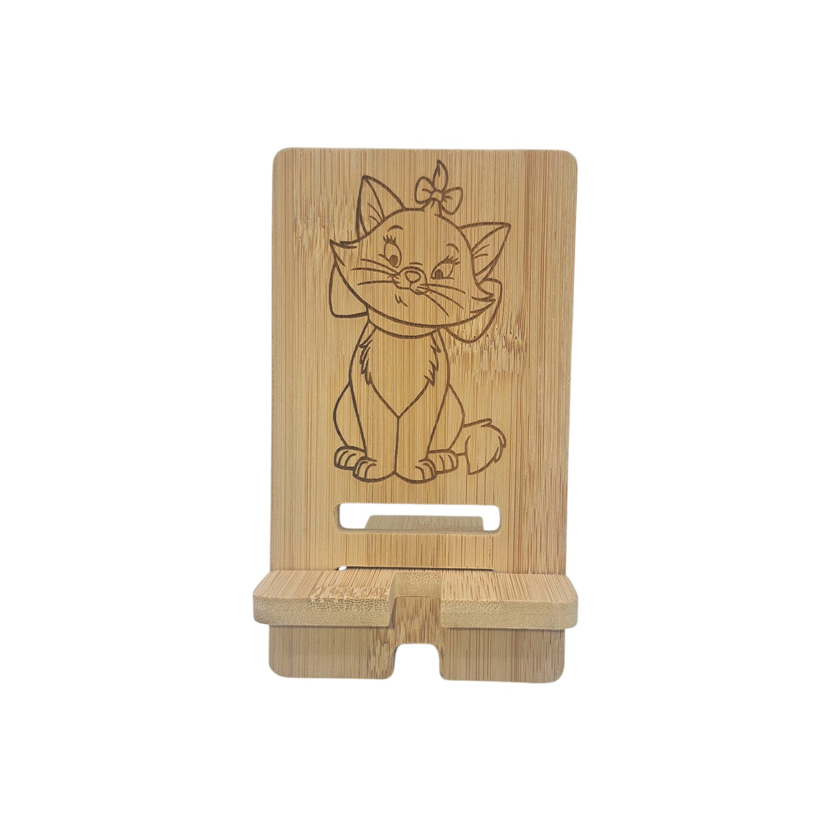 Support smartphone en bois gravé – Les Aristochats – Marie – Created Artisan