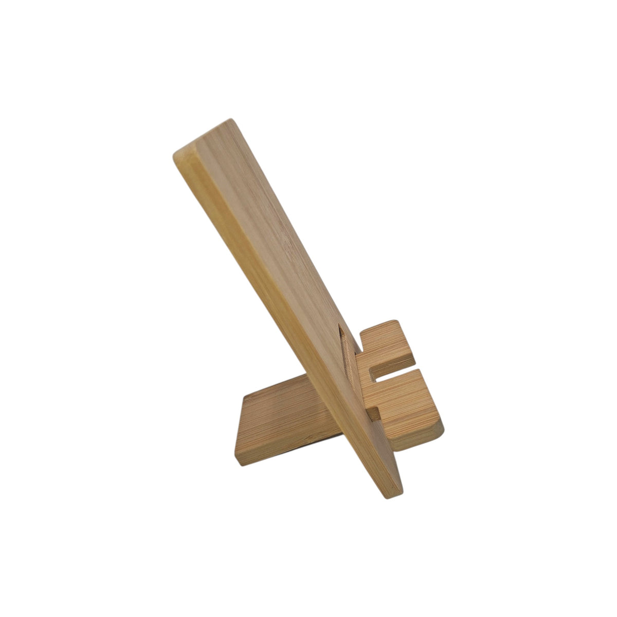 Support smartphone en bois vierge personnalisable – vue de côté