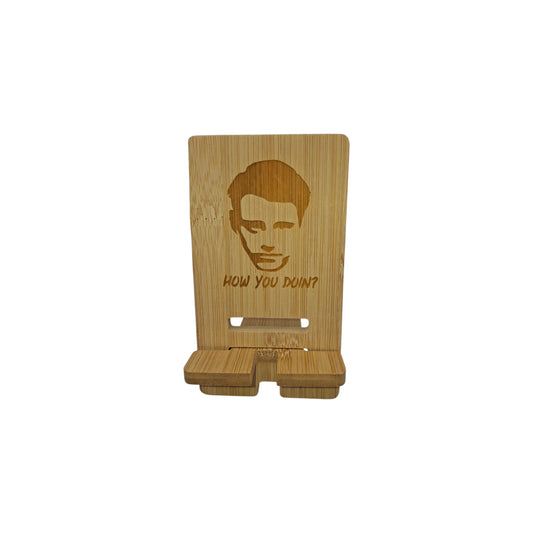 Support smartphone en bois gravé – Friends – Joey How You Doin – Created Artisan